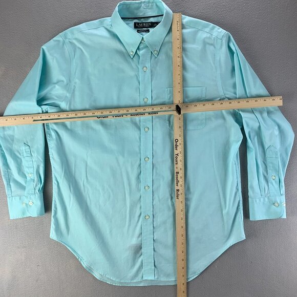Lauren Ralph Lauren Shirt Mens 16.5 Blue Cotton‎ Stretch Classic Fit Button Down - Picture 3 of 8